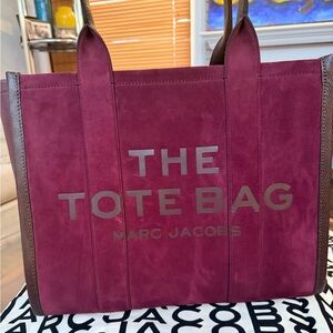 Marc Jacob gorgeous, luxurious large burgundy suede The Tote Bag